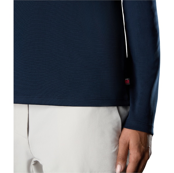 2026 Musto Frauen Evo Crew Sunblock Long Sleeve T-Shirt 82445 - Navy